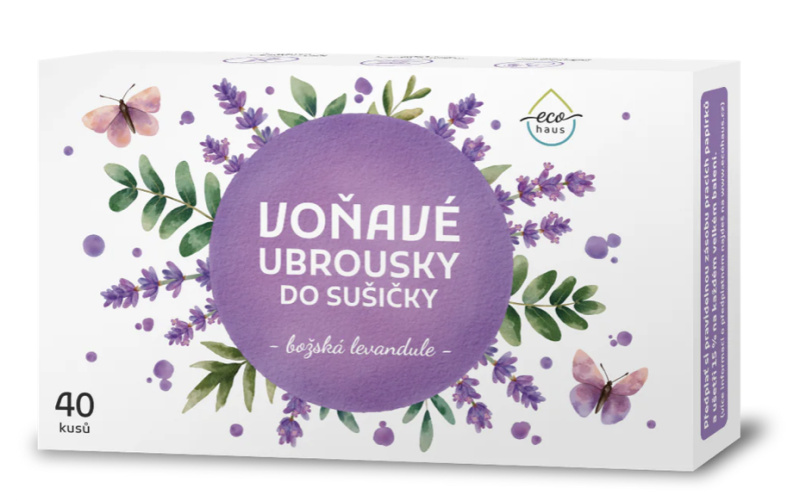 EcoHaus Voňavé ubrousky do sušičky, Božská levandule, 40 ks