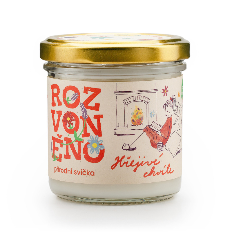 Rozvoněno Vonná svíčka Hřejivé chvíle, 130 ml