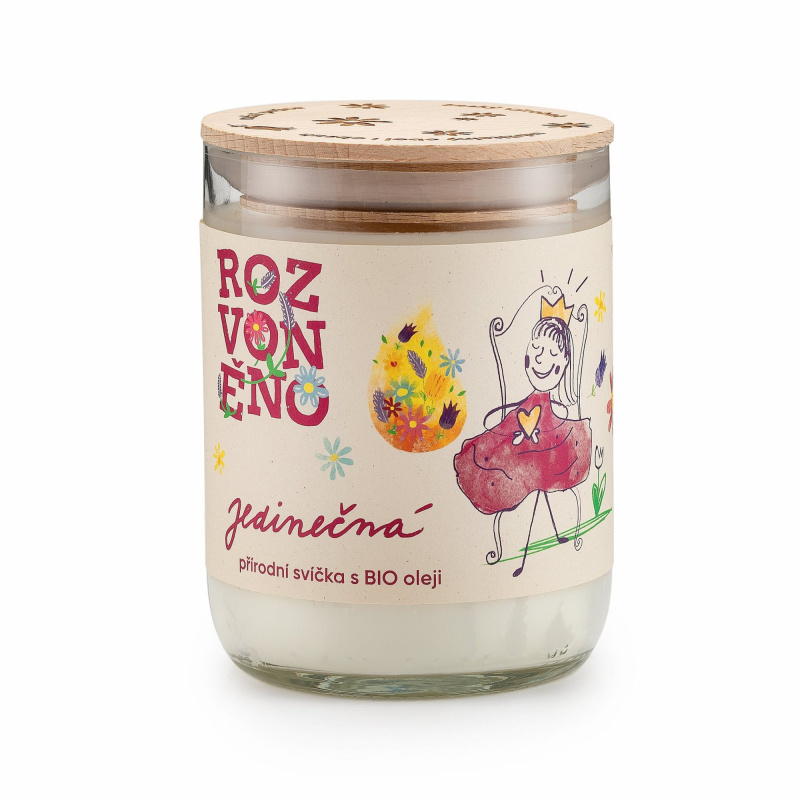 Rozvoněno Vonná svíčka Jedinečná ve sklenici z lahve od vína, 300 ml