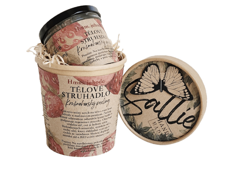 Sallie Tělový peeling Hmm…jahoda, 120 g