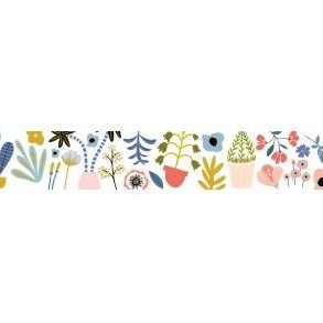 Samolepicí papírová washi páska - květinky (1ks)