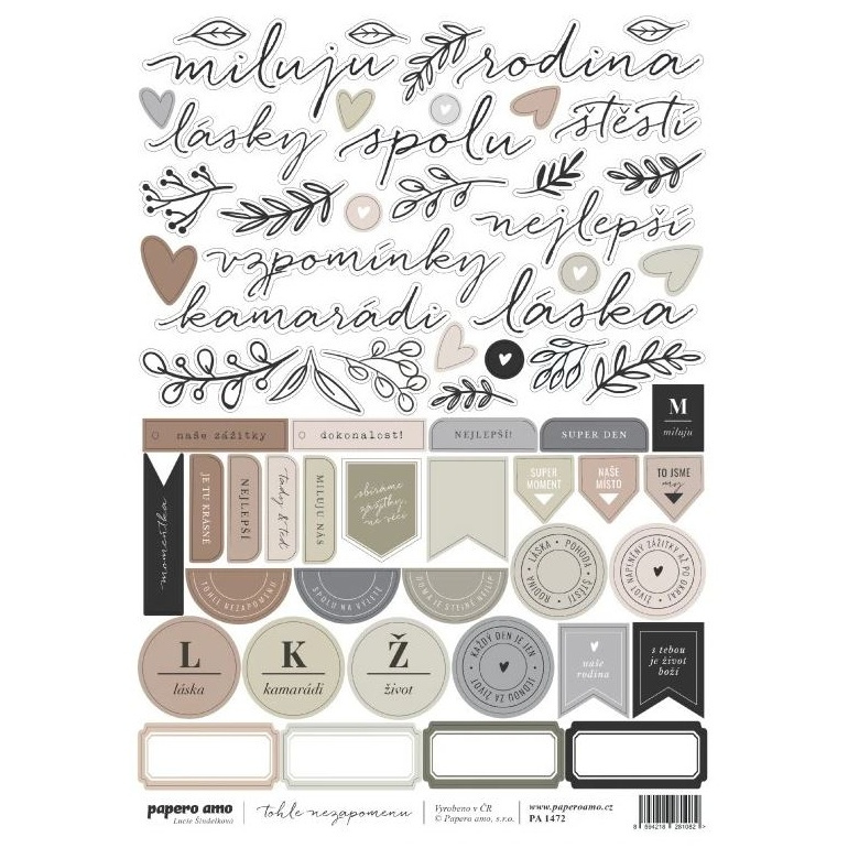 Samolepky A4 - Tohle nezapomenu