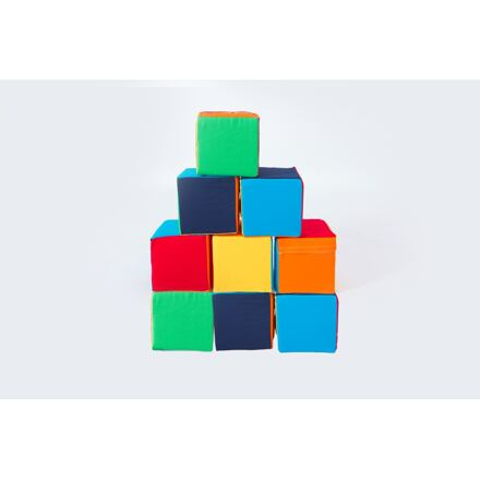 Moliplay Molitanová stavebnice koženka, 9 dílů barevné kostky velikost L