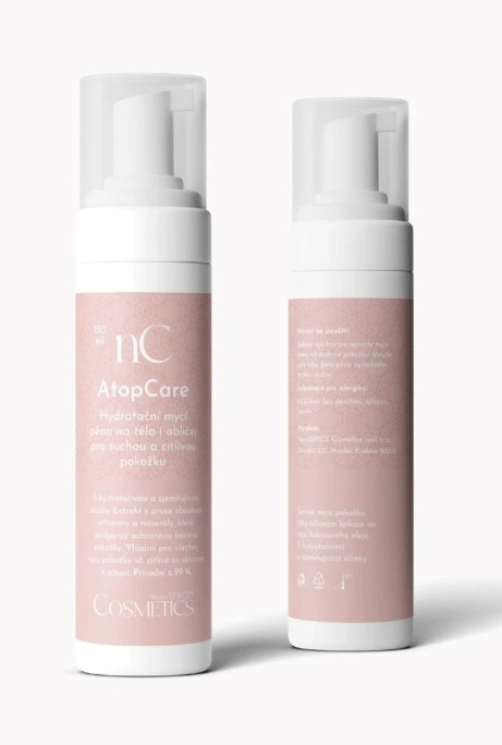 nanoSPACE Hydratační mycí pěna na tělo i obličej pro suchou a citlivou pokožku AtopCare, 150 ml