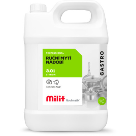 Milit Novimatik na ruční mytí nádobí, citron, 5 l