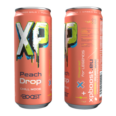 XP BOOST drink - dětský bylinný nápoj Peach drop 330ml