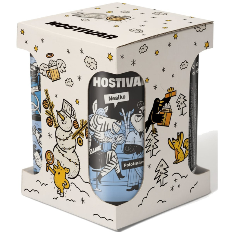Hostivar nealko 4pack vánoční 4×0,5 l plech