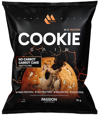 Passion Nutrition MPower Cookie Gain 75 g - Tři druhy čokolády/malinová náplň