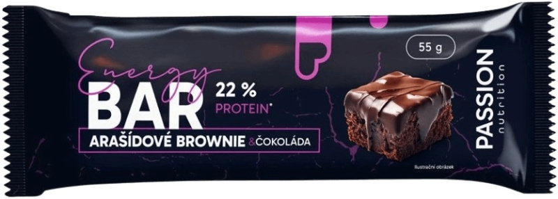 Passion Nutrition Protein Energy Bar 55 g - Arašídové brownie/ čokoláda