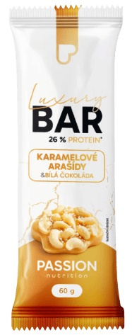 Passion Nutrition Protein Luxury bar 60 g - karamelové arašídy a bílá čokoláda