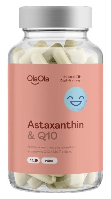 OlaOla Astaxanthin + Q10 podporující dlouhověkost 60 kapslí