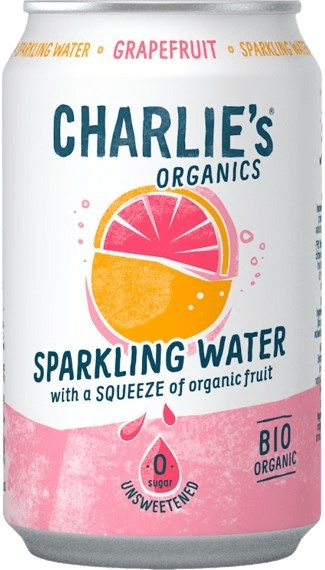 Charlie's Organics sycená pitná voda 330 ml - grepová šťáva