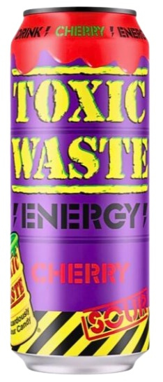 Sycená limonáda Toxic Waste Energy - Třešeň 500 ml Fialová