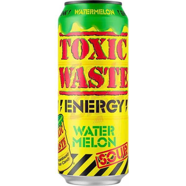 Sycená limonáda Toxic Waste Energy - Vodní meloun 500 ml Zelenožlutá