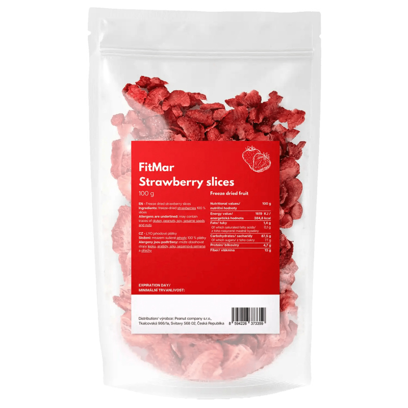 Jahodové plátky lyofilizované 100g