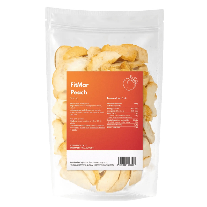 Broskev plátky lyofilizované 100g