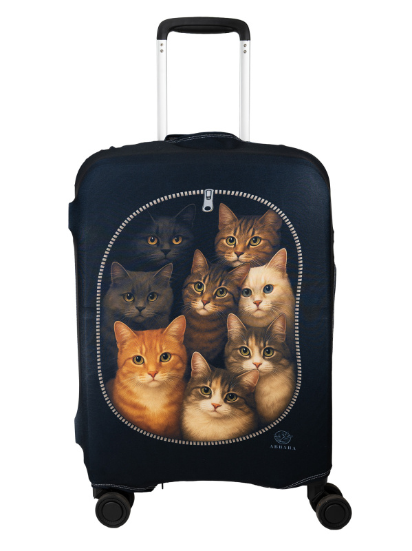 Elastický obal na kufr - “Kufr plný koček” - Abbara Velikost: L