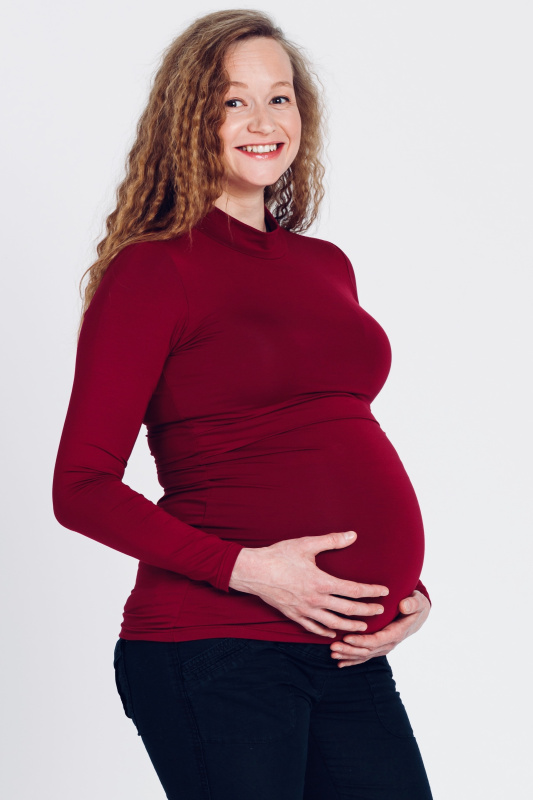 Krásná mamka Kojicí tričko Victoria MODAL wine burgundy Velikost: S