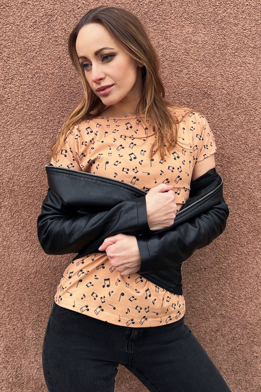 Krásná mamka Kojicí tričko Sofia BIOBAVLNA music Velikost: S