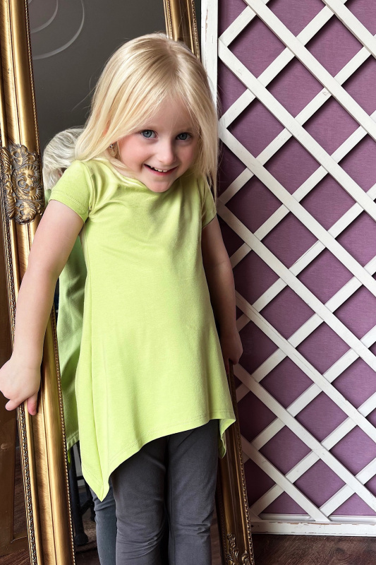 Krásná mamka Dívčí šaty/tunika limets Velikost: 3-4 roky