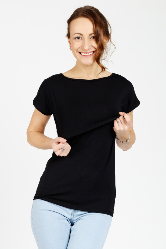 Krásná mamka Kojicí tričko Sofia black Velikost: XL