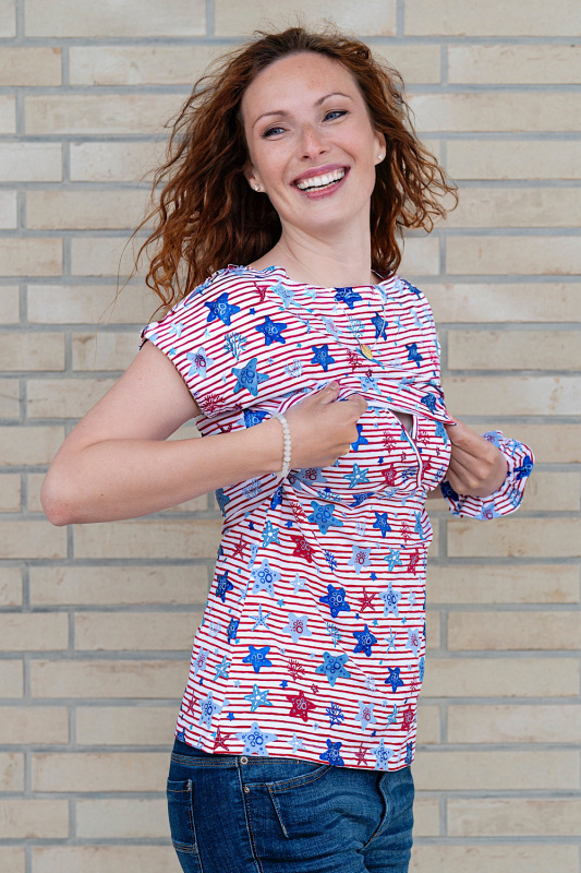 Krásná mamka Kojicí tričko Sofia BAVLNA ocean life LIMITKA Velikost: L