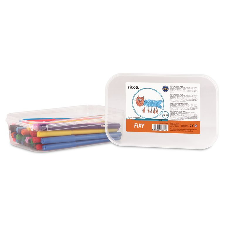 Fixy RICO, hrot 2,3 mm, sada 36 ks (3 x 12 barev), PP etue