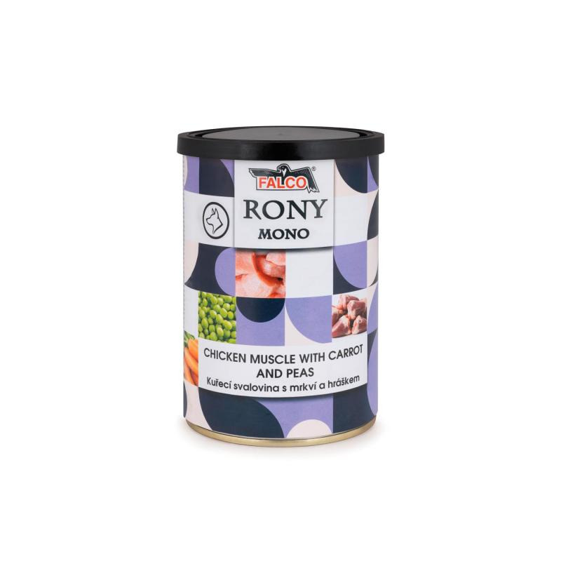 Falco RONY MONO kuřecí svalovina s mrkví a hráškem 400g