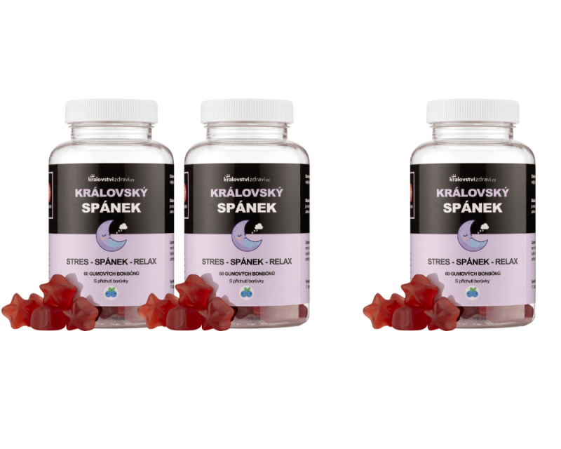 Království zdraví 2+1 ZDARMA Královský želé pro podporu hlubokého spánku, 3x60 gumových bonbónů