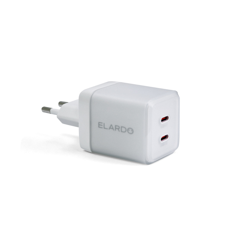 Výkonná duální USB-C nabíječka ELARDO Everyday Charger 67W GaN