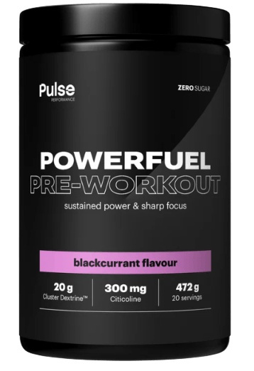 Pulse Performance Powerfuel Pre-workout 472 g - černý rybíz