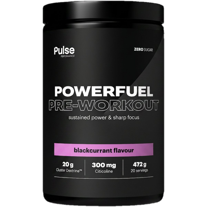 Pulse Performance Powerfuel Pre-workout 472 g - černý rybíz