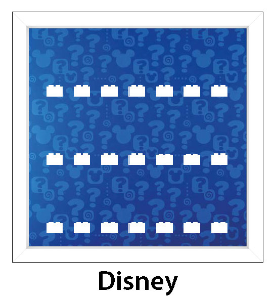 Rámeček na LEGO® Minifigurky: Disney™ - bílý rám, bílé kostky (21 kostek)