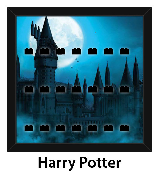 Rámeček na LEGO® Minifigurky: Harry Potter™ - černý rám, černé kostky (17 kostek)