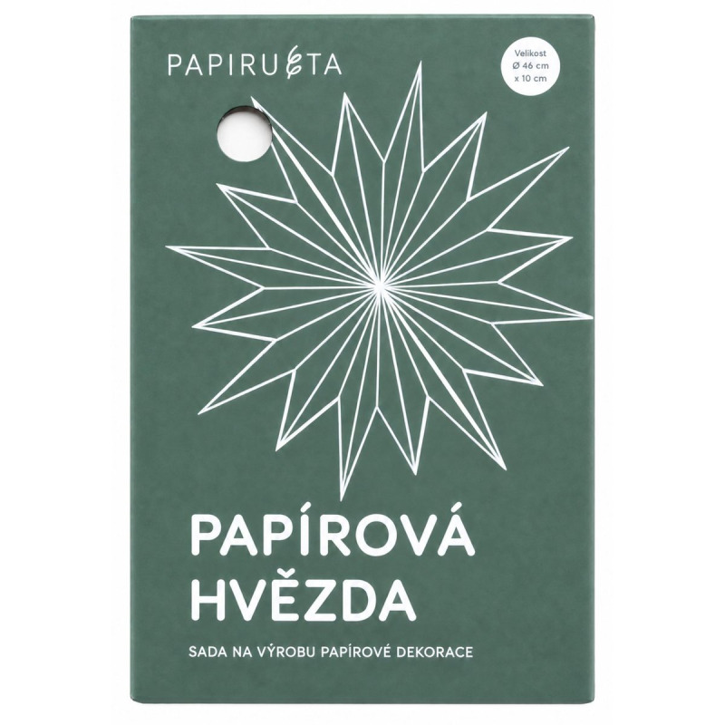 PAPIRUETA DIY papírová hvězda – bílá s leskem