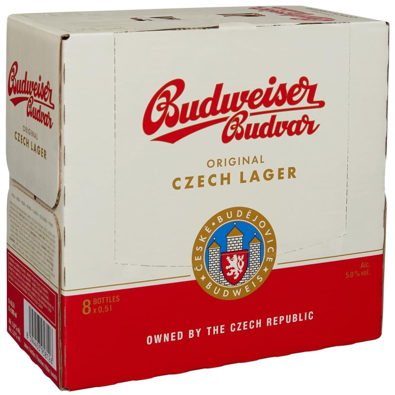 Budweiser Budvar Original světlý ležák 8x0,5l sklo