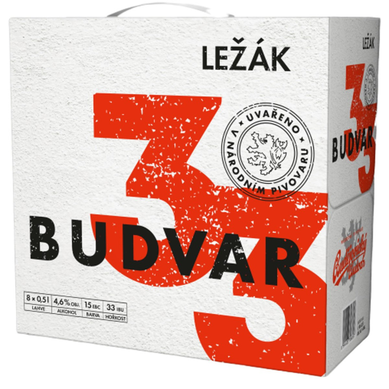 Budvar 33 světlý ležák 8x0,5l sklo