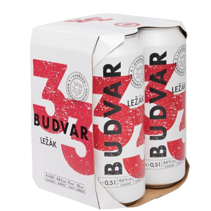 Budvar 33 Světlý ležák 4×0,5 l