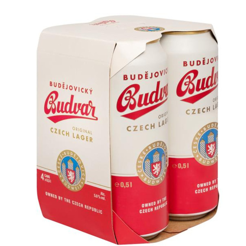 Budweiser Budvar Original světlý ležák 4×0,5 l plech