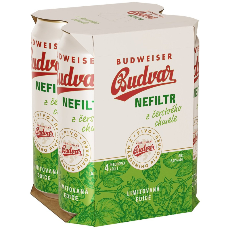 Budweiser Budvar Original nefiltr z čerstvého chmele 4×0,5 l