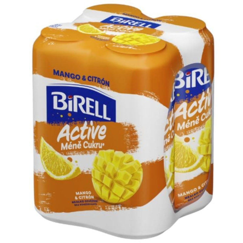 Birell Active Mango a citrón méně cukru 4×0,5 l