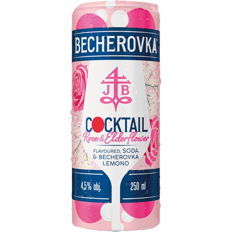 Becherovka Cocktail Rose & Elderflower 4,5% – plech