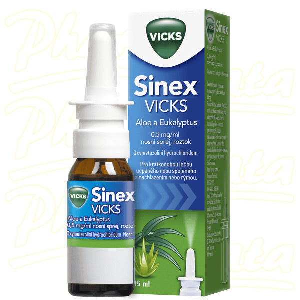 SINEX VICKS ALOE A EUKALYPTUS 0,5MG/ML Nosní sprej, roztok 1X15ML