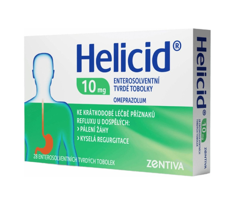 HELICID 10 Zentiva enterosolventní tvrdé tobolky 10 mg 28 kusů