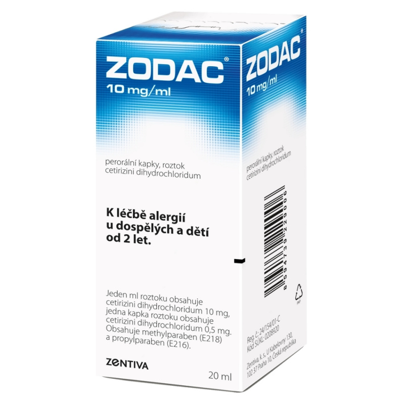 ZODAC 10MG/ML Perorální kapky, roztok 1X20ML