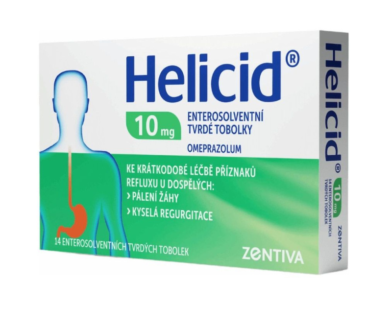 HELICID 10 Zentiva enterosolventní tvrdé tobolky 10 mg 14 kusů