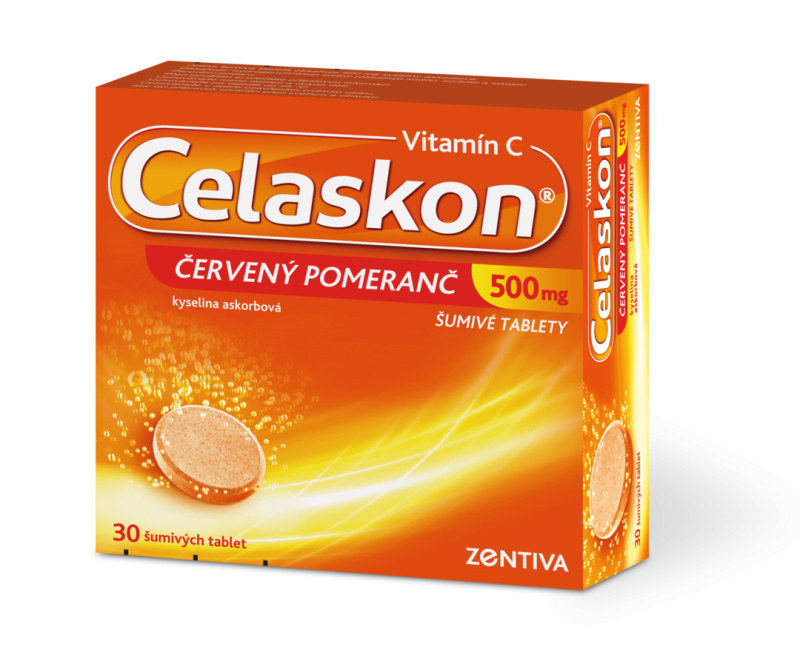 CELASKON Červený pomeranč 500 mg 30 šumivých tablet