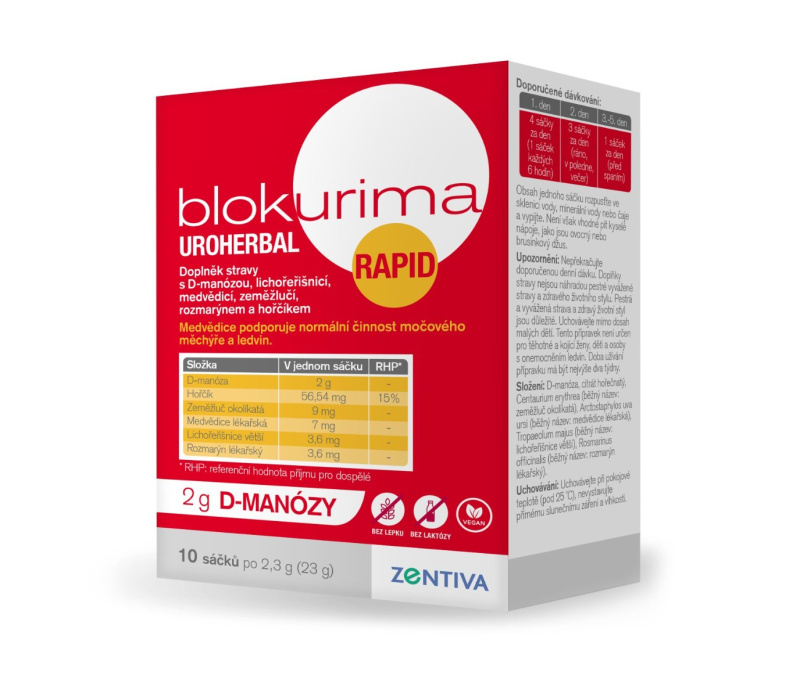 Blokurima Uroherbal Rapid 2g D-manózy sáčk.10x2.3g