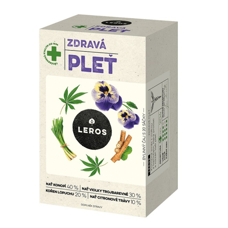 LEROS Zdravá pleť konopí & violka 20 sáčků