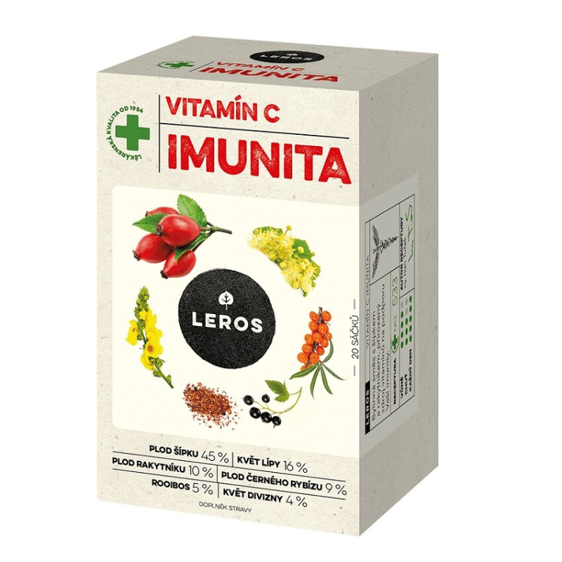 LEROS Imunita vitamín C šípek & rakytník 20 sáčků